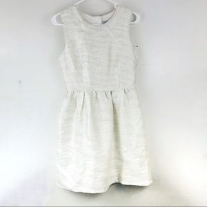 Skies Are Blue Fit and Flare Cutout Cream Mini Dress Metallic Gold Size Small